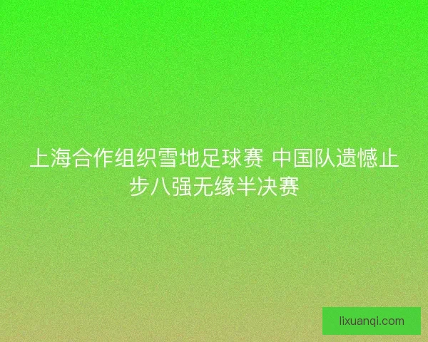 上海合作组织雪地足球赛 中国队遗憾止步八强无缘半决赛